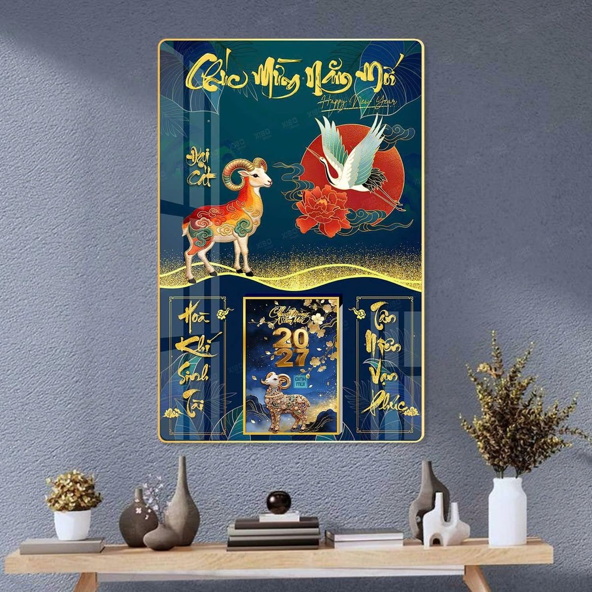 Lịch Gỗ Lamina Cao Cấp 40x60cm 2027 LM406_039 - Quà Tặng Ngân Hàng