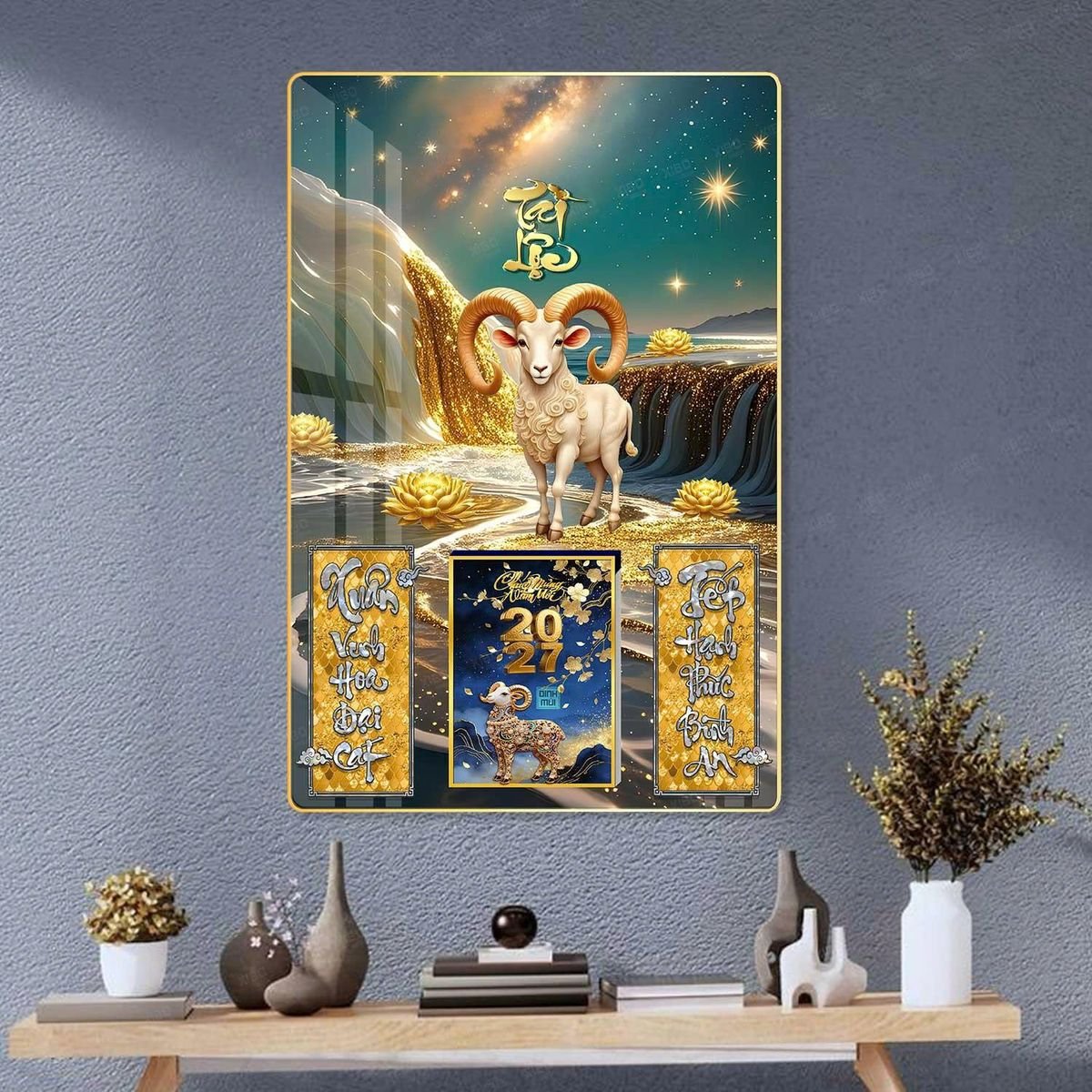 Lịch Gỗ Lamina Cao Cấp 40x60cm 2027 LM406_040 - Quà Tặng Ngân Hàng