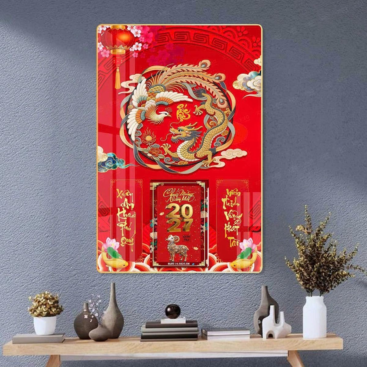 Lịch Gỗ Lamina Cao Cấp 40x60cm 2027 LM406_041 - Quà Tặng Ngân Hàng