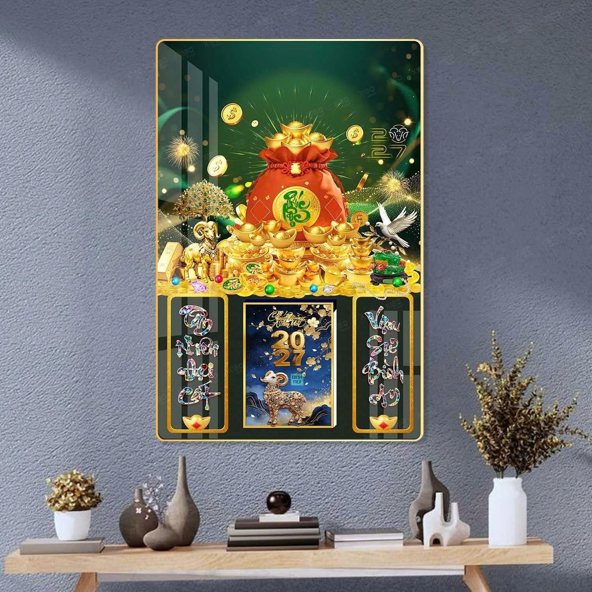 Lịch Gỗ Lamina Cao Cấp 40x60cm 2027 LM406_042 - Quà Tặng Ngân Hàng