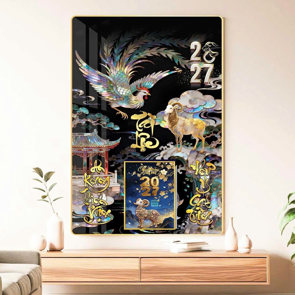 Lịch Gỗ Lamina Cao Cấp 40x60cm 2027 LM406_046 - Quà Tặng Ngân Hàng