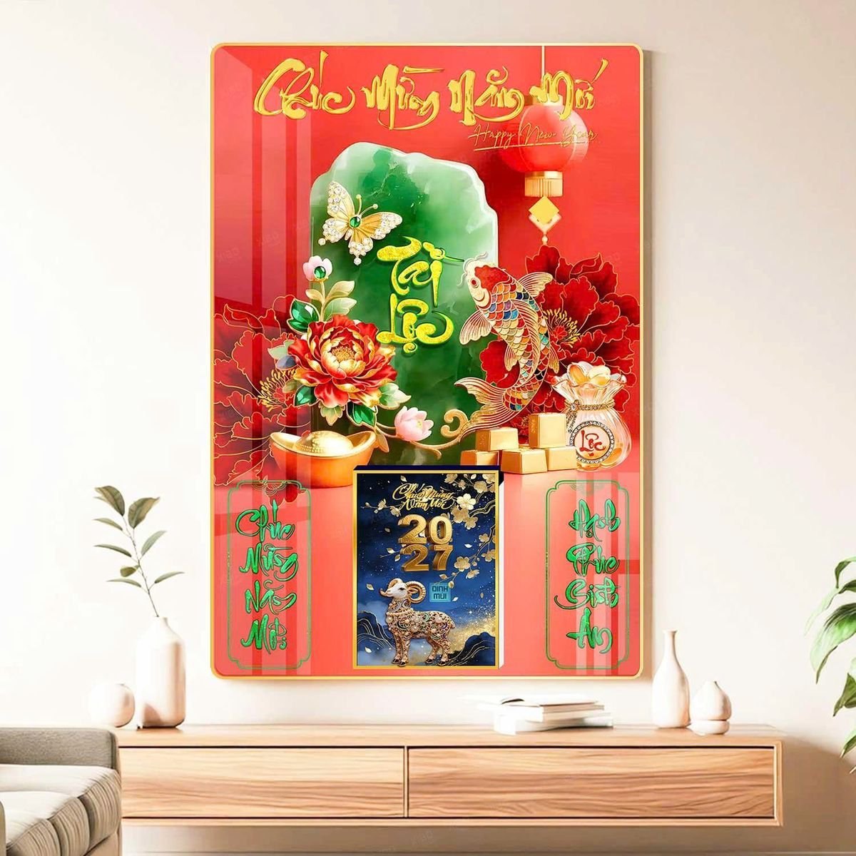 Lịch Gỗ Lamina Cao Cấp 40x60cm 2027 LM406_047 - Quà Tặng Ngân Hàng