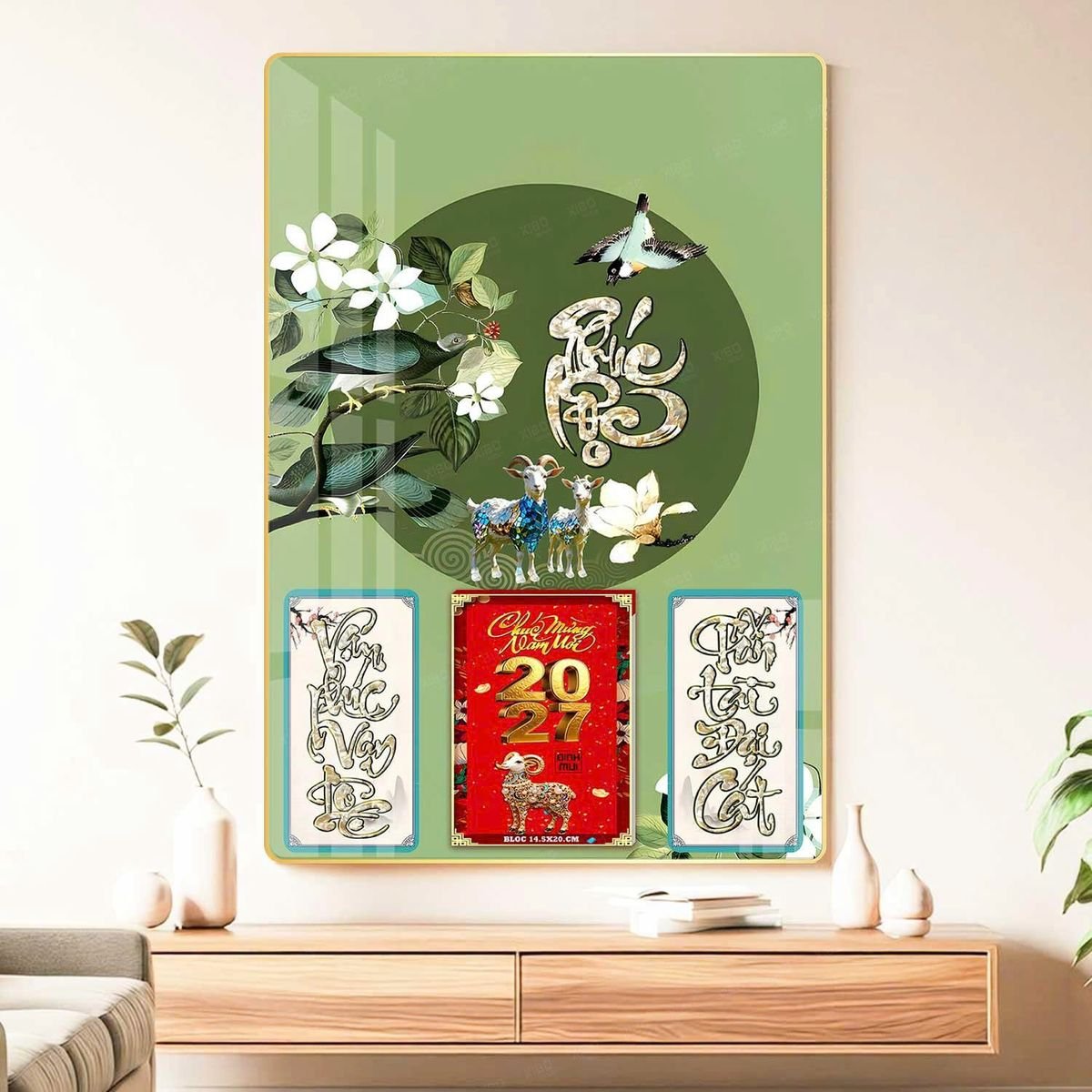 Lịch Gỗ Lamina Cao Cấp 40x60cm 2027 LM406_048 - Quà Tặng Ngân Hàng