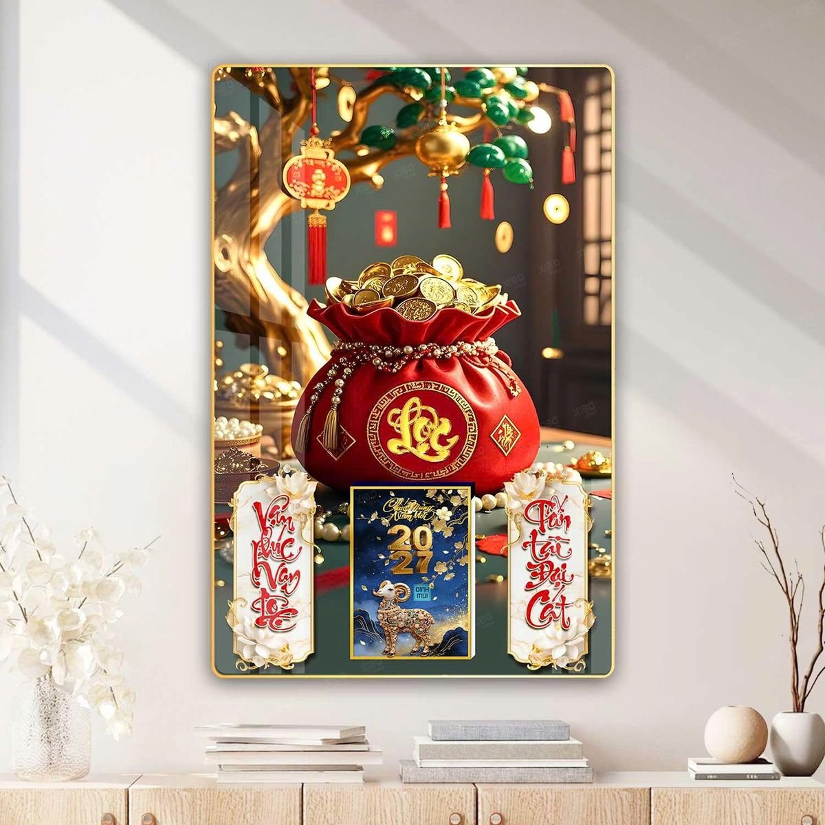 Lịch Gỗ Lamina Cao Cấp 40x60cm 2027 LM406_052 - Quà Tặng Ngân Hàng