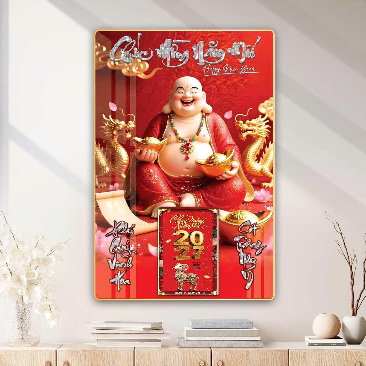 Lịch Gỗ Lamina Cao Cấp 40x60cm 2027 LM406_053 - Quà Tặng Ngân Hàng