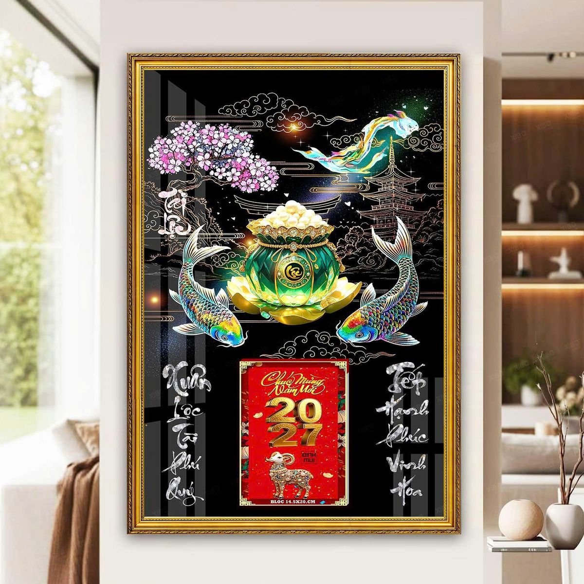 Lịch Gỗ Lamina Cao Cấp 40x60cm 2027 LM406_055 - Quà Tặng Ngân Hàng