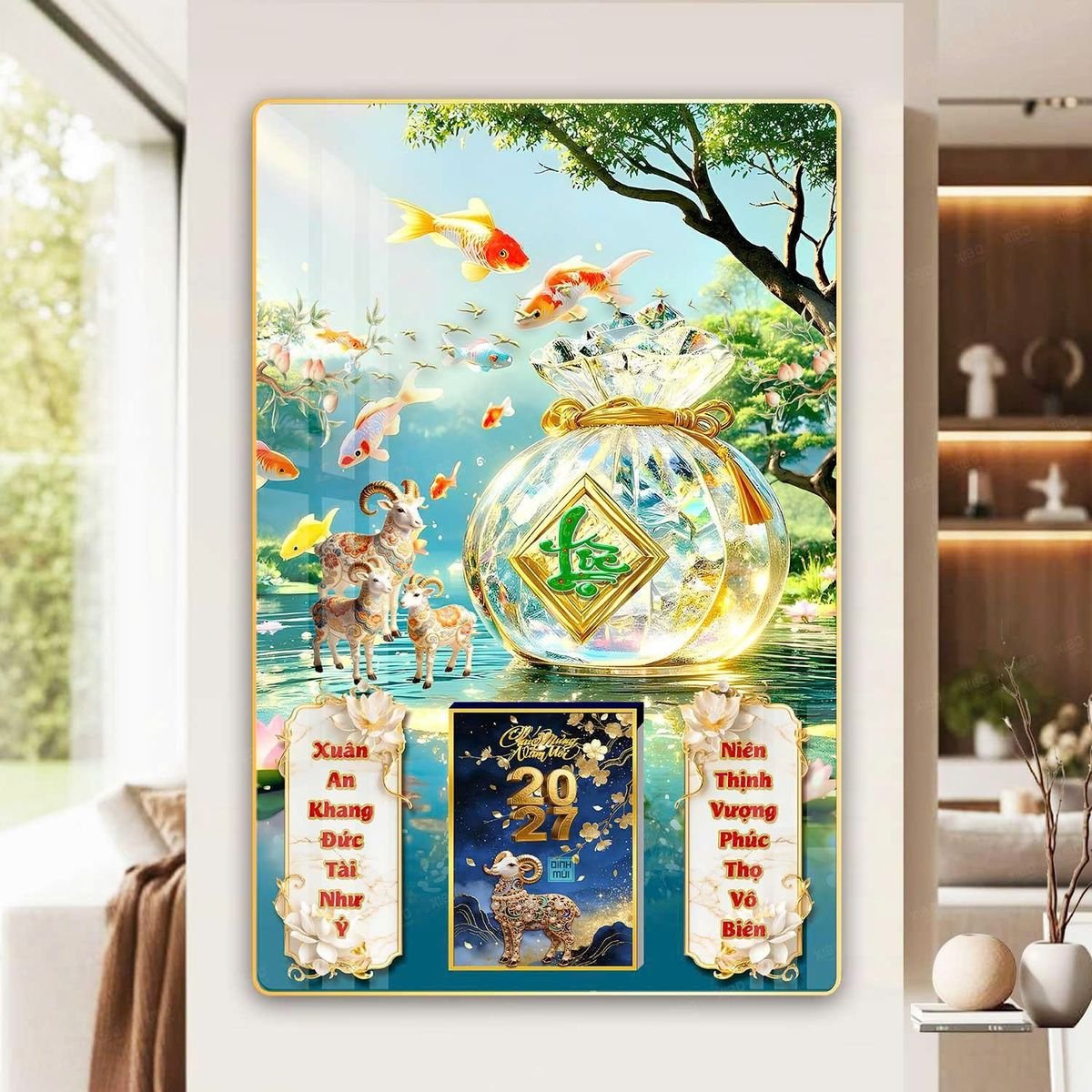 Lịch Gỗ Lamina Cao Cấp 40x60cm 2027 LM406_056 - Quà Tặng Ngân Hàng