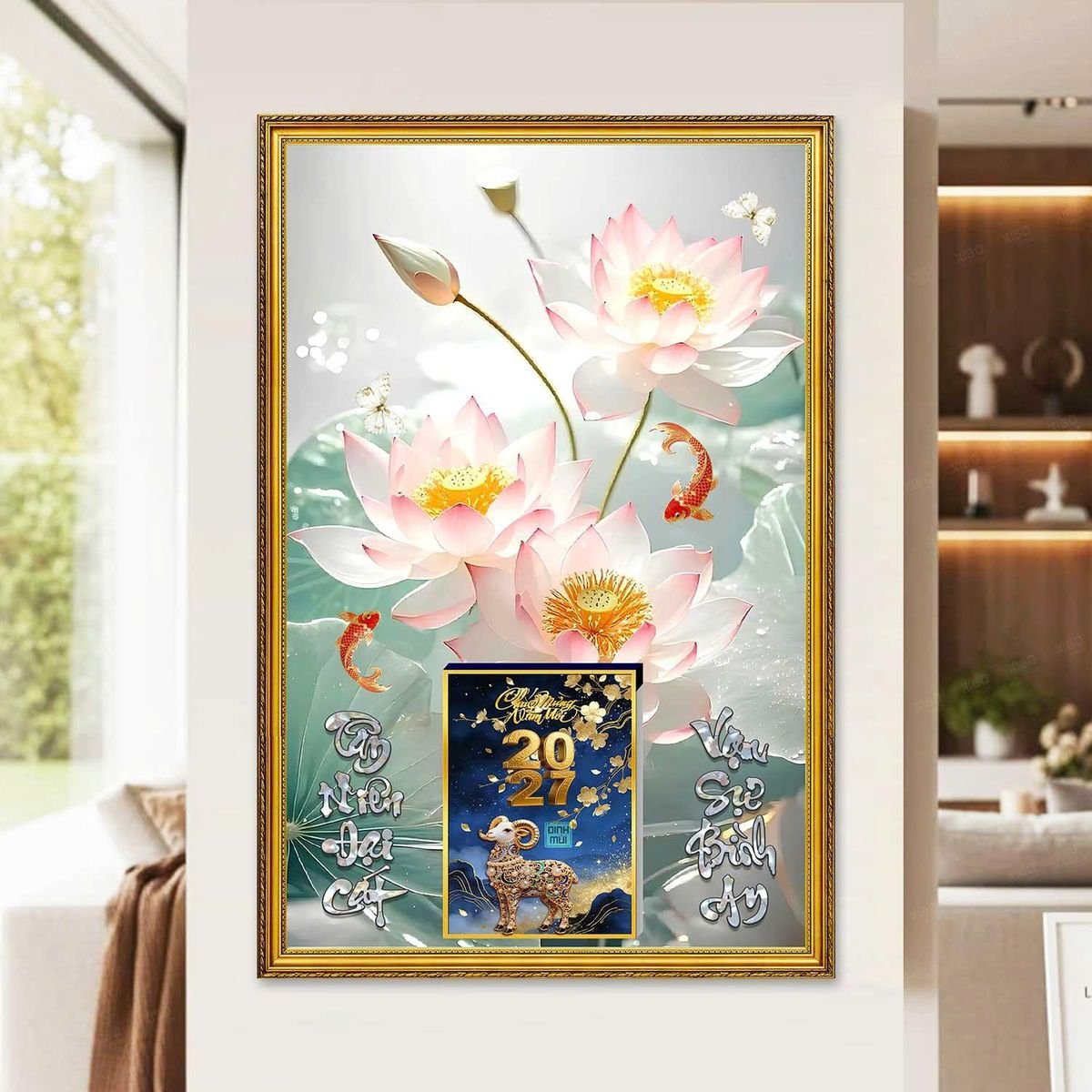 Lịch Gỗ Lamina Cao Cấp 40x60cm 2027 LM406_057 - Quà Tặng Ngân Hàng