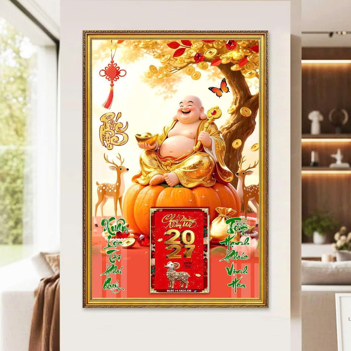 Lịch Gỗ Lamina Cao Cấp 40x60cm 2027 LM406_059 - Quà Tặng Ngân Hàng