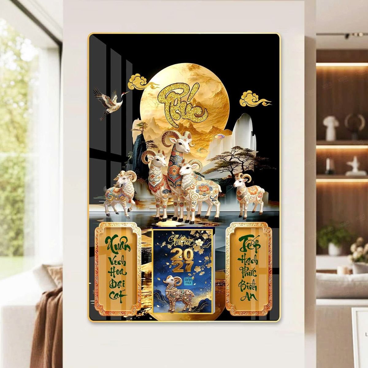 Lịch Gỗ Lamina Cao Cấp 40x60cm 2027 LM406_060 - Quà Tặng Ngân Hàng