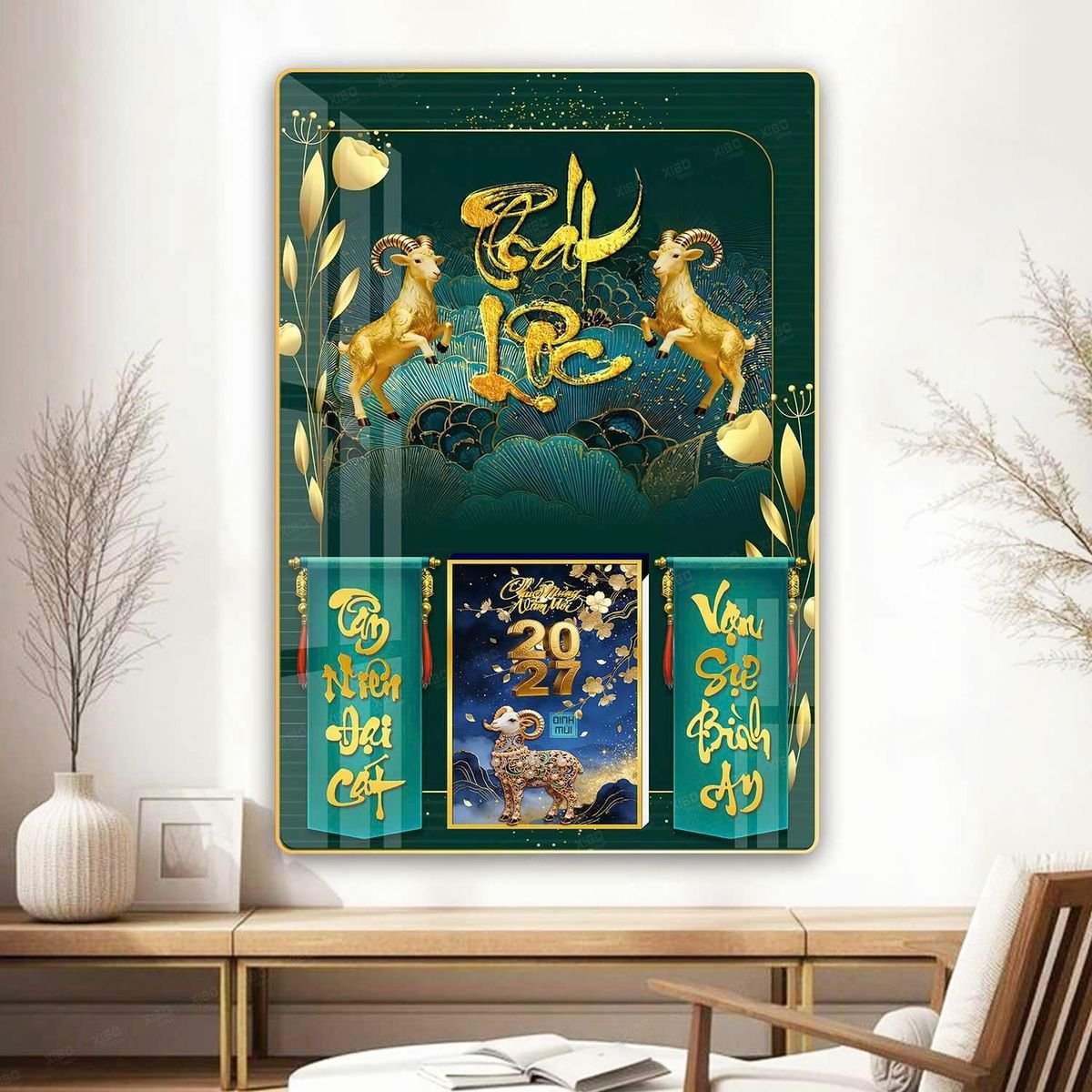 Lịch Gỗ Lamina Cao Cấp 40x60cm 2027 LM406_063 - Quà Tặng Ngân Hàng