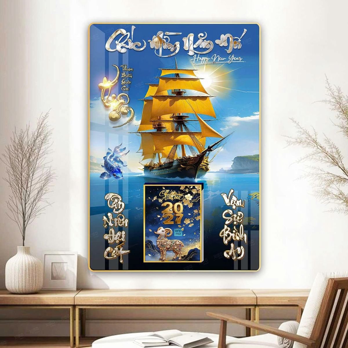 Lịch Gỗ Lamina Cao Cấp 40x60cm 2027 LM406_064 - Quà Tặng Ngân Hàng