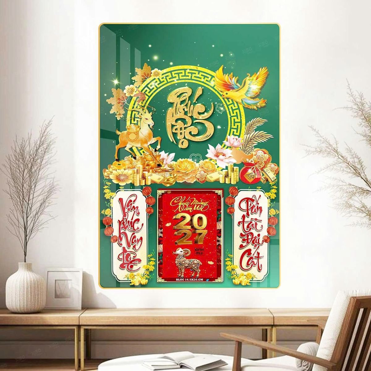 Lịch Gỗ Lamina Cao Cấp 40x60cm 2027 LM406_066 - Quà Tặng Ngân Hàng