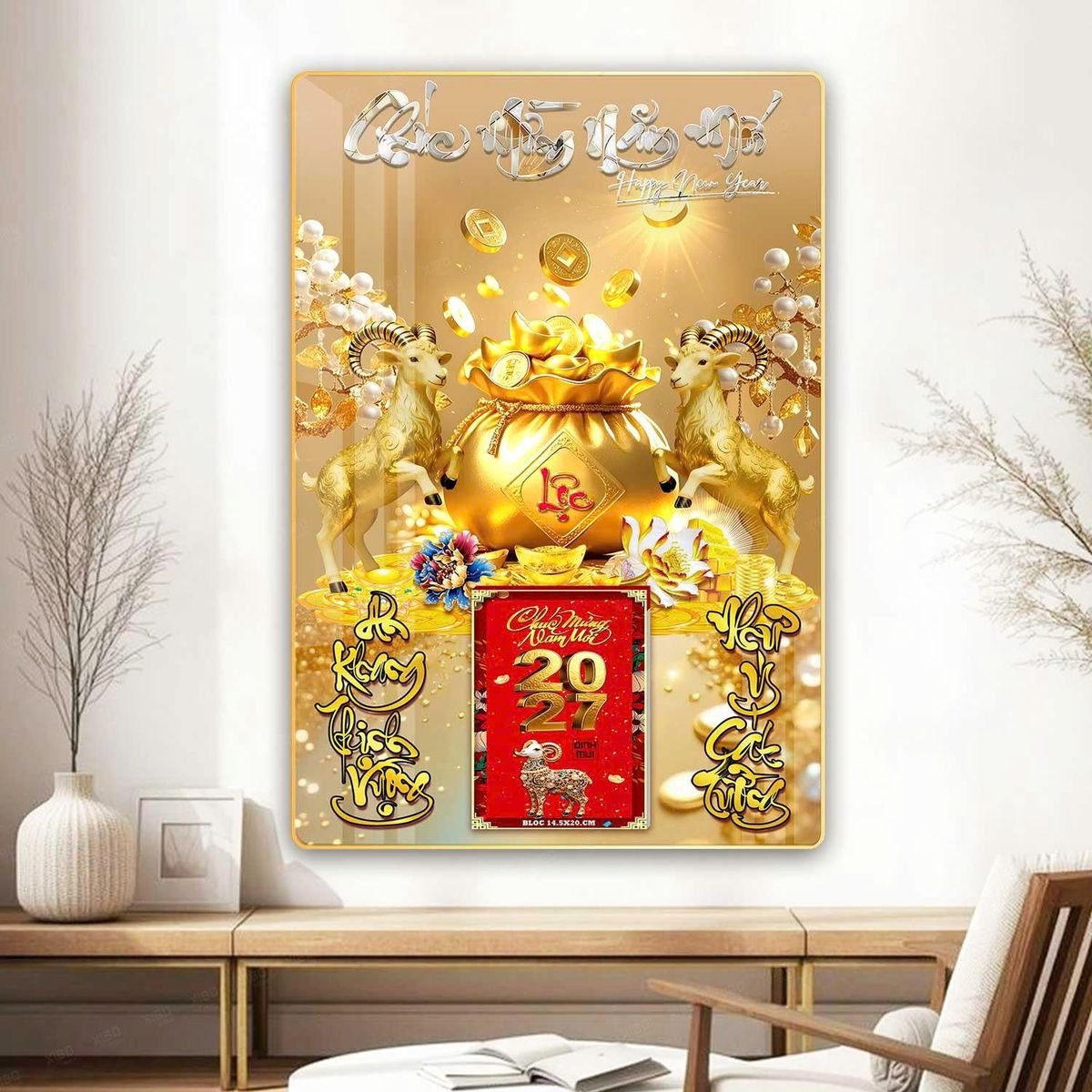 Lịch Gỗ Lamina Cao Cấp 40x60cm 2027 LM406_067 - Quà Tặng Ngân Hàng