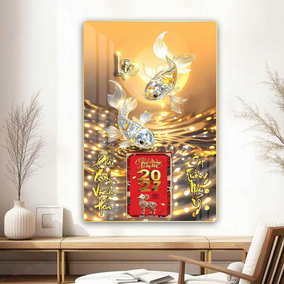 Lịch Gỗ Lamina Cao Cấp 40x60cm 2027 LM406_069 - Quà Tặng Ngân Hàng