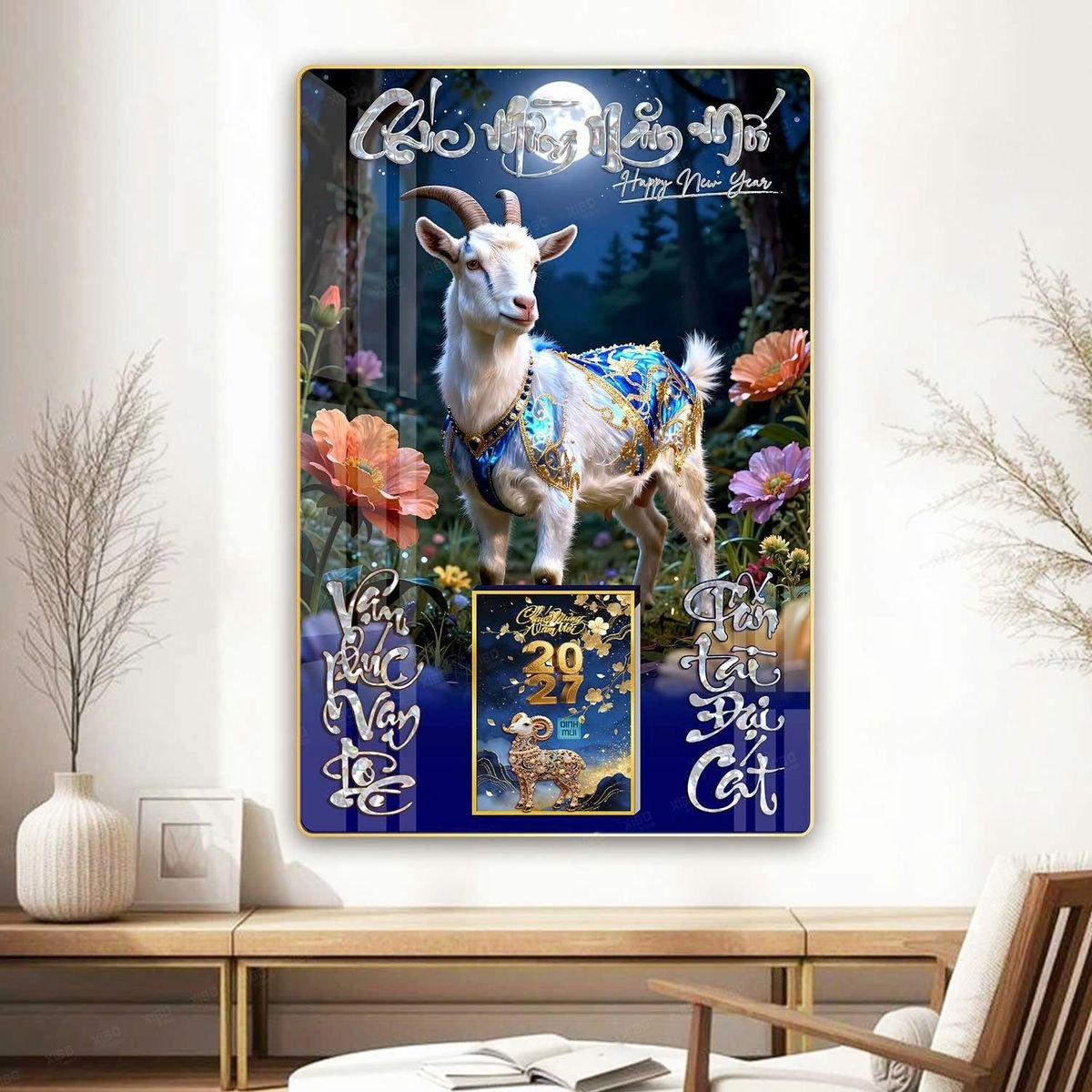 Lịch Gỗ Lamina Cao Cấp 40x60cm 2027 LM406_074 - Quà Tặng Ngân Hàng