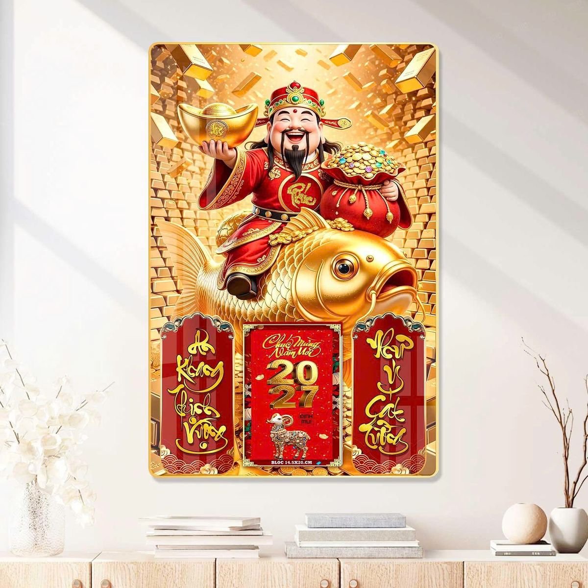 Lịch Gỗ Lamina Cao Cấp 40x60cm 2027 LM406_079 - Quà Tặng Ngân Hàng