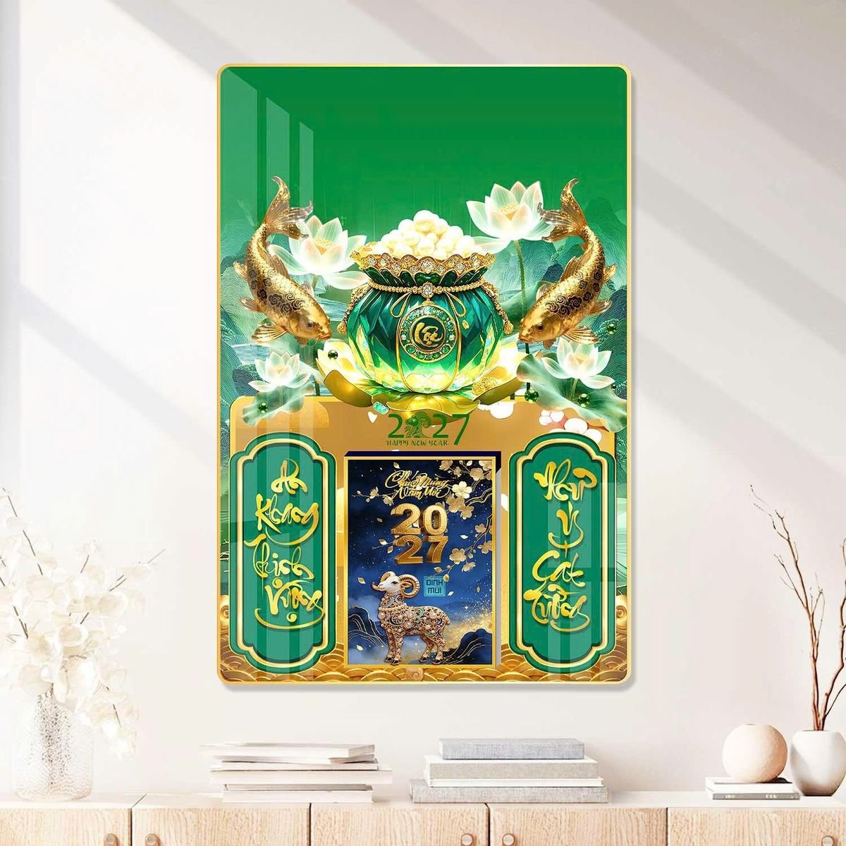 Lịch Gỗ Lamina Cao Cấp 40x60cm 2027 LM406_080 - Quà Tặng Ngân Hàng
