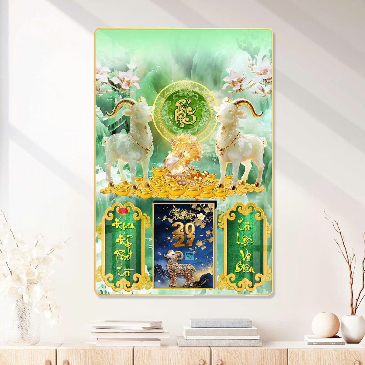 Lịch Gỗ Lamina Cao Cấp 40x60cm 2027 LM406_081 - Quà Tặng Ngân Hàng