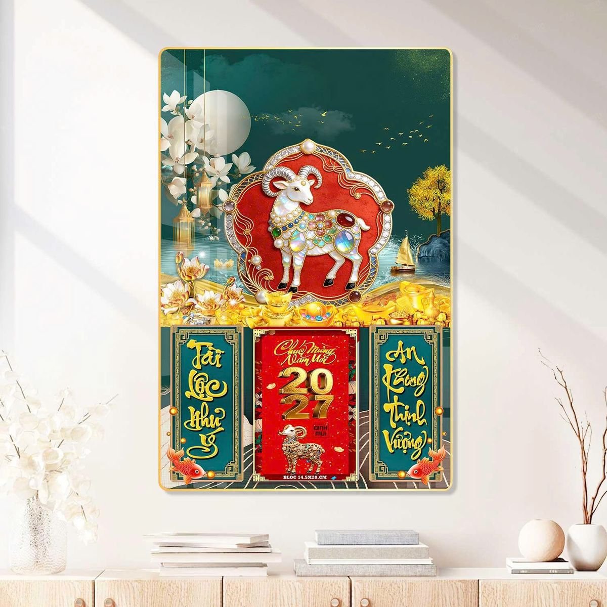 Lịch Gỗ Lamina Cao Cấp 40x60cm 2027 LM406_083 - Quà Tặng Ngân Hàng