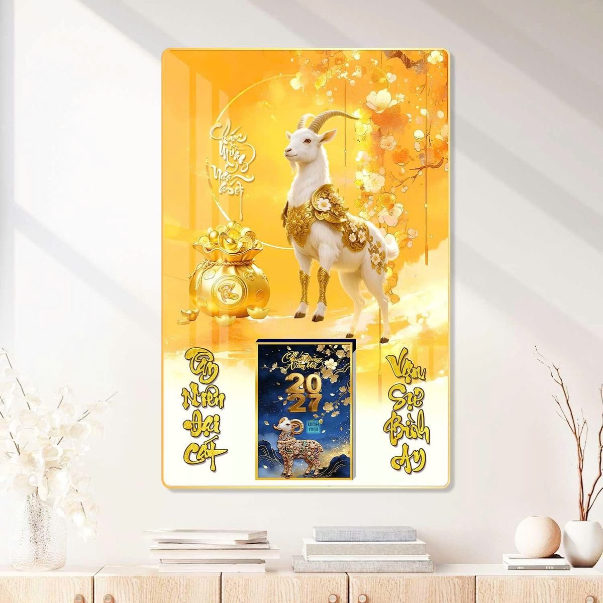 Lịch Gỗ Lamina Cao Cấp 40x60cm 2027 LM406_086 - Quà Tặng Ngân Hàng