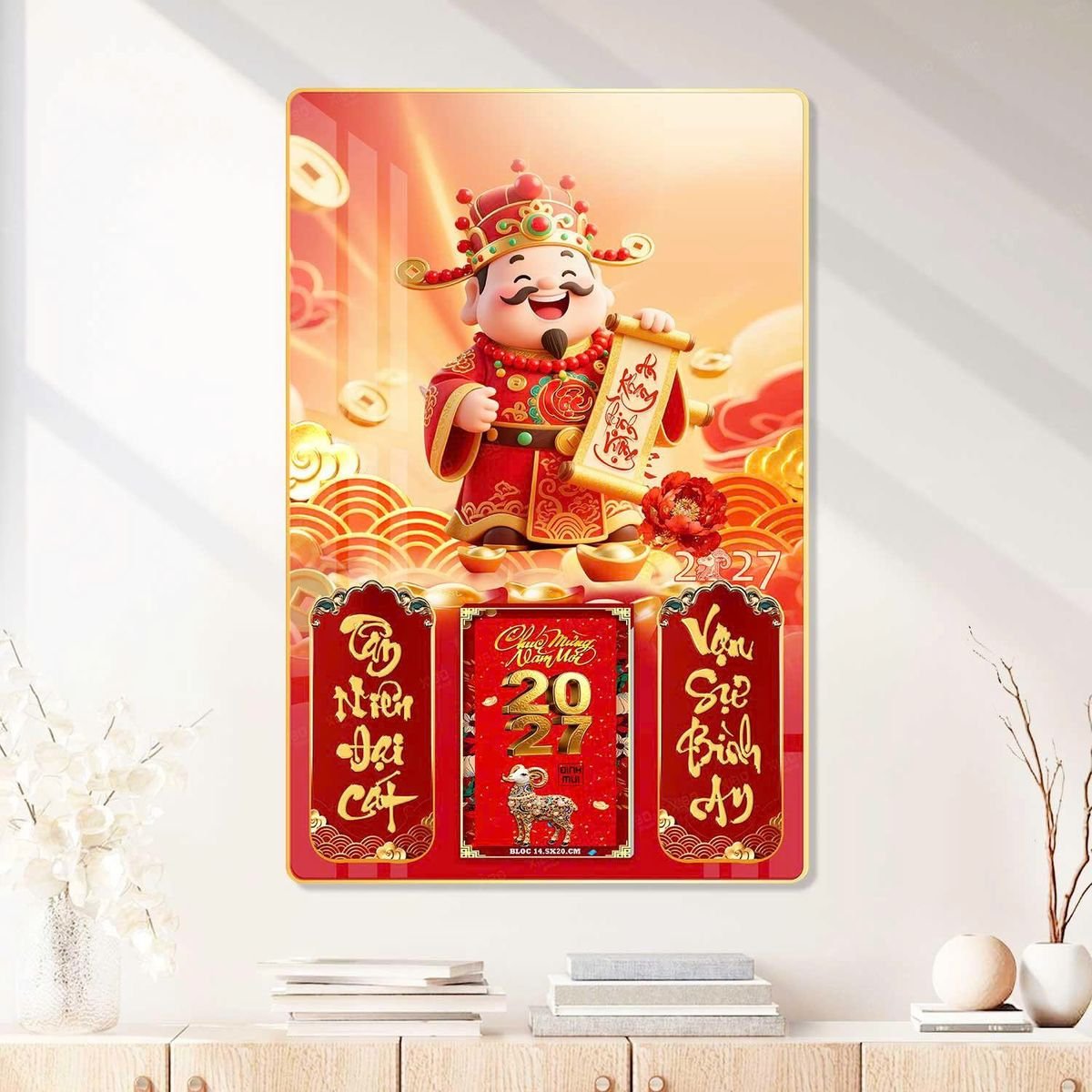 Lịch Gỗ Lamina Cao Cấp 40x60cm 2027 LM406_089 - Quà Tặng Ngân Hàng