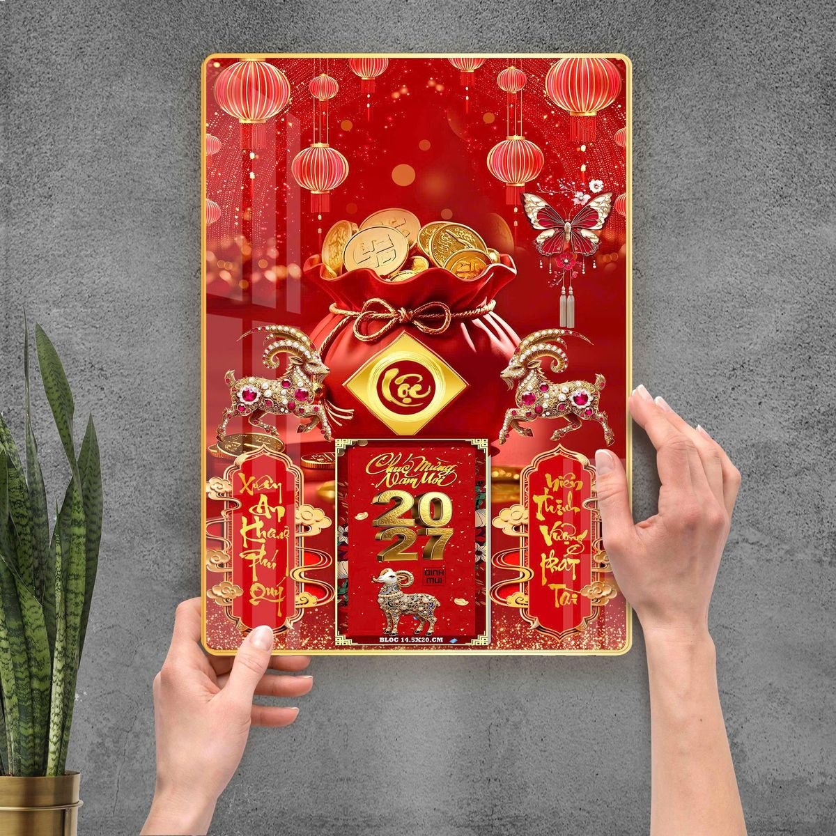 Lịch Gỗ Lamina Cao Cấp 40x60cm 2027 LM406_097 - Quà Tặng Ngân Hàng