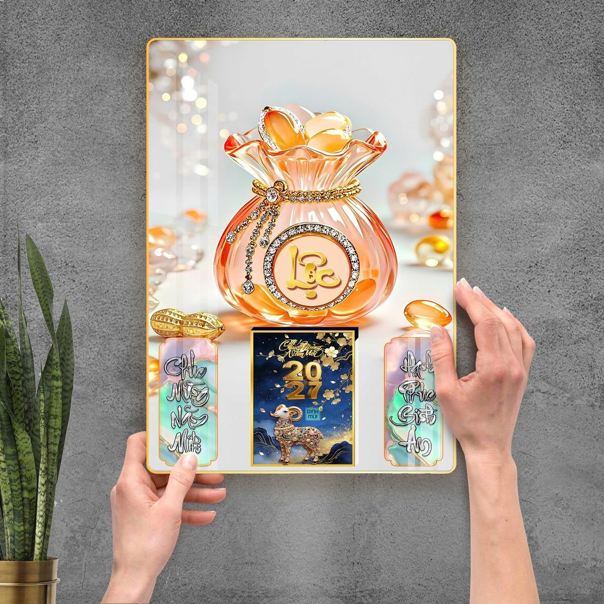 Lịch Gỗ Lamina Cao Cấp 40x60cm 2027 LM406_100 - Quà Tặng Ngân Hàng
