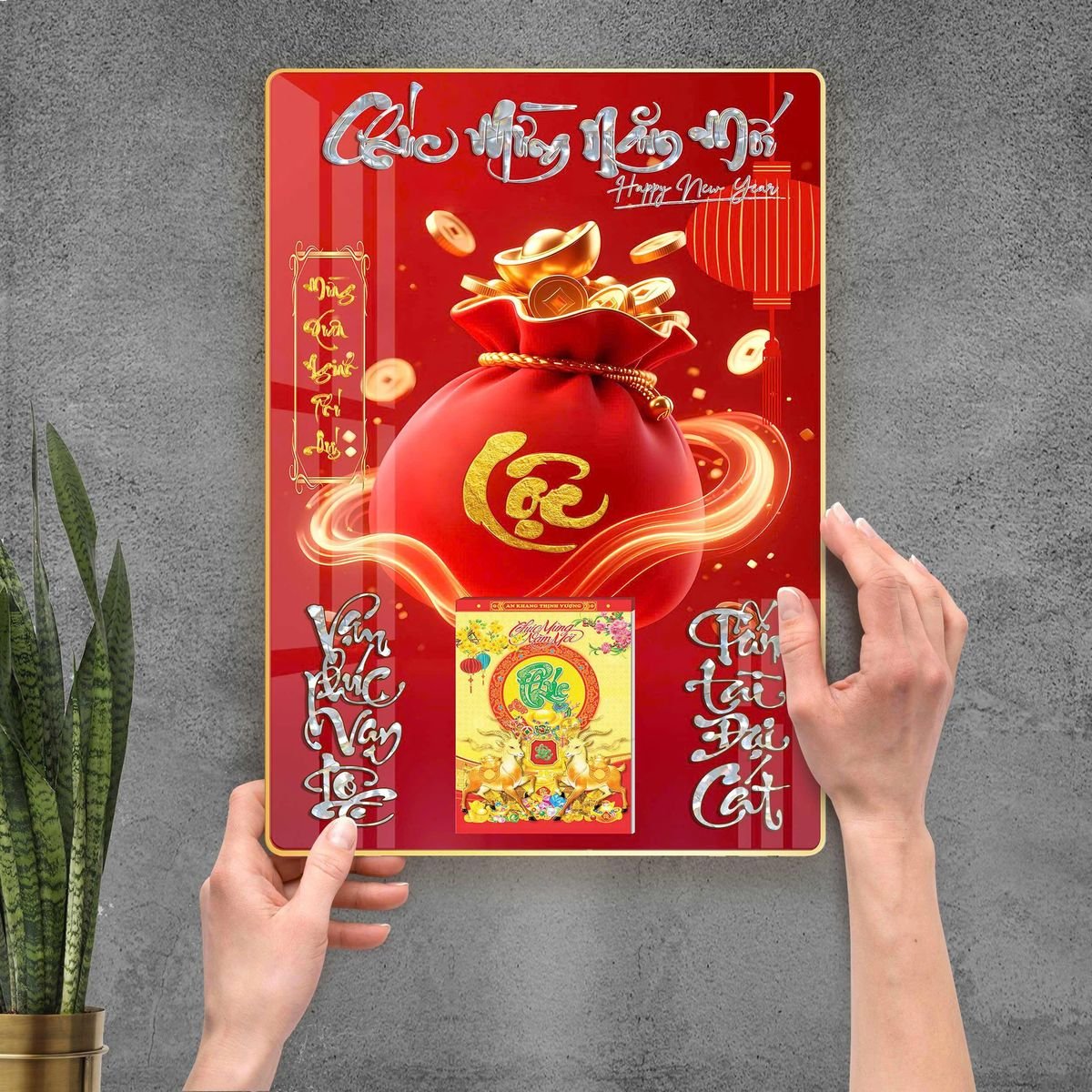 Lịch Gỗ Lamina Cao Cấp 40x60cm 2027 LM406_105 - Quà Tặng Ngân Hàng