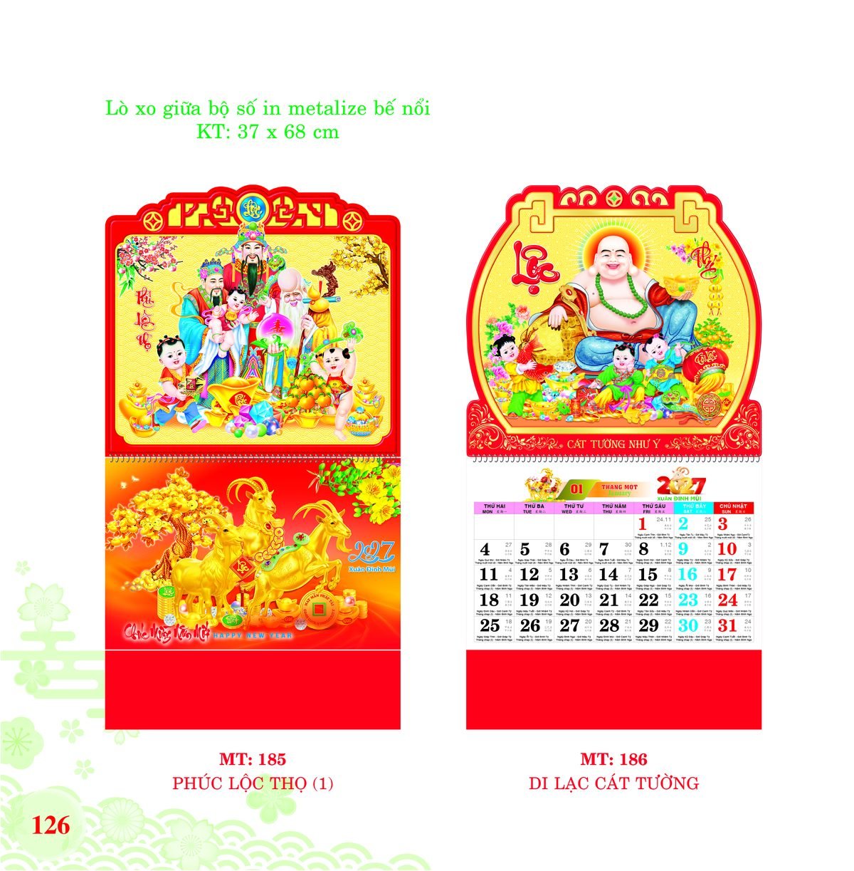 Lịch Treo Tường Lò Xo 2027 MT Mẫu MT185 - Cát Tường Như Ý (37 x 68cm) Ấn Phẩm Quà Tết Ngân Hàng & Tài Chính VIP Lịch Treo Tường Lò Xo 2027 MT Mẫu MT185 - Cát Tường Như Ý (37 x 68cm) Ấn Phẩm Quà Tết Ngân Hàng & Tài Chính VIP in logo doanh nghiệp quà tặng Tết tại Quà Tặng Ngân Hàng