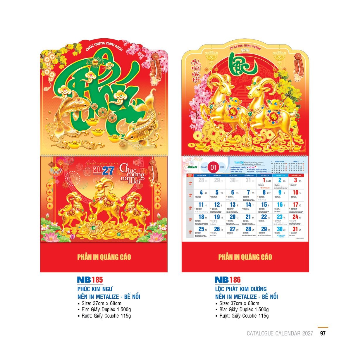 Lịch Bìa Treo 2027 NB Mẫu NB185 (29 x 41 cm) Ấn Phẩm Quà Tết Ngân Hàng & Tài Chính VIP Lịch Bìa Treo 2027 NB Mẫu NB185 (29 x 41 cm) Ấn Phẩm Quà Tết Ngân Hàng & Tài Chính VIP in logo doanh nghiệp quà tặng Tết tại Quà Tặng Ngân Hàng