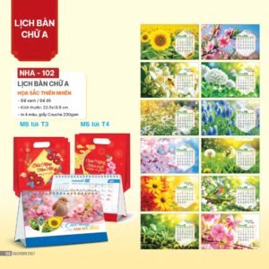 Lịch Bàn Chữ A 2027 NHA Mẫu NHA102 (17 x 19 cm) Ấn Phẩm Quà Tết Ngân Hàng & Tài Chính VIP in logo doanh nghiệp quà tặng Tết tại Quà Tặng Ngân Hàng