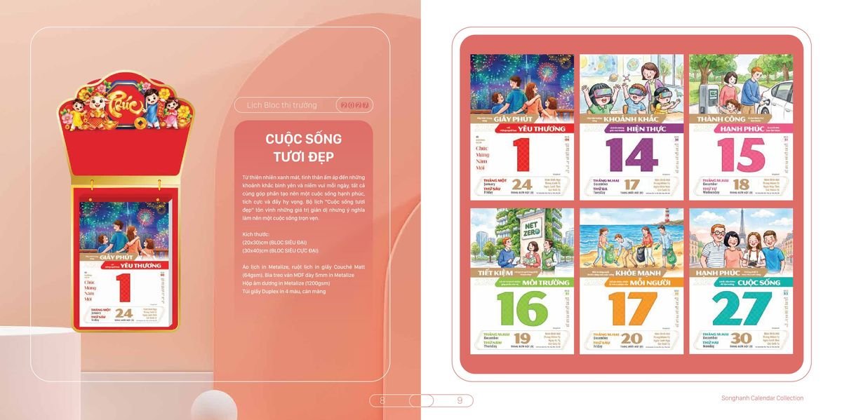 Lịch Bloc Cao Cấp SH 2027 SH45 Ấn Phẩm Quà Tết Ngân Hàng & Tài Chính VIP