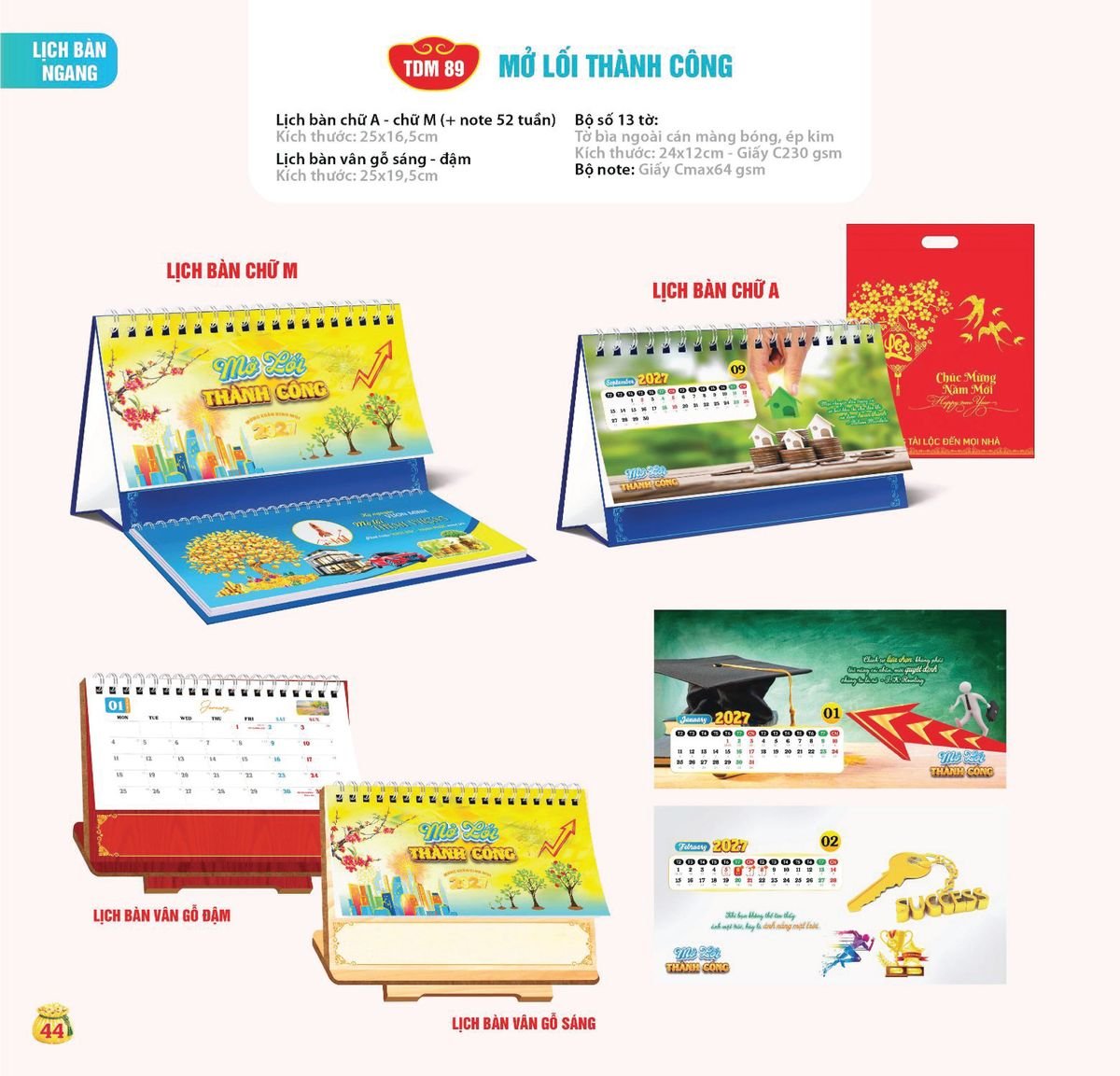 Lịch Bloc Siêu Cực Đại 2027 TDM TDM41 Ấn Phẩm Quà Tết Ngân Hàng & Tài Chính VIP
