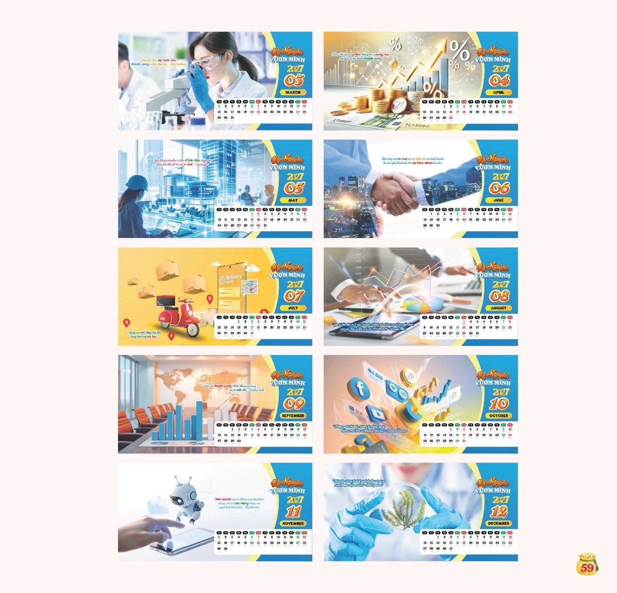 Lịch Bloc Siêu Cực Đại 2027 TDM57 Ấn Phẩm Quà Tết Ngân Hàng & Tài Chính VIP