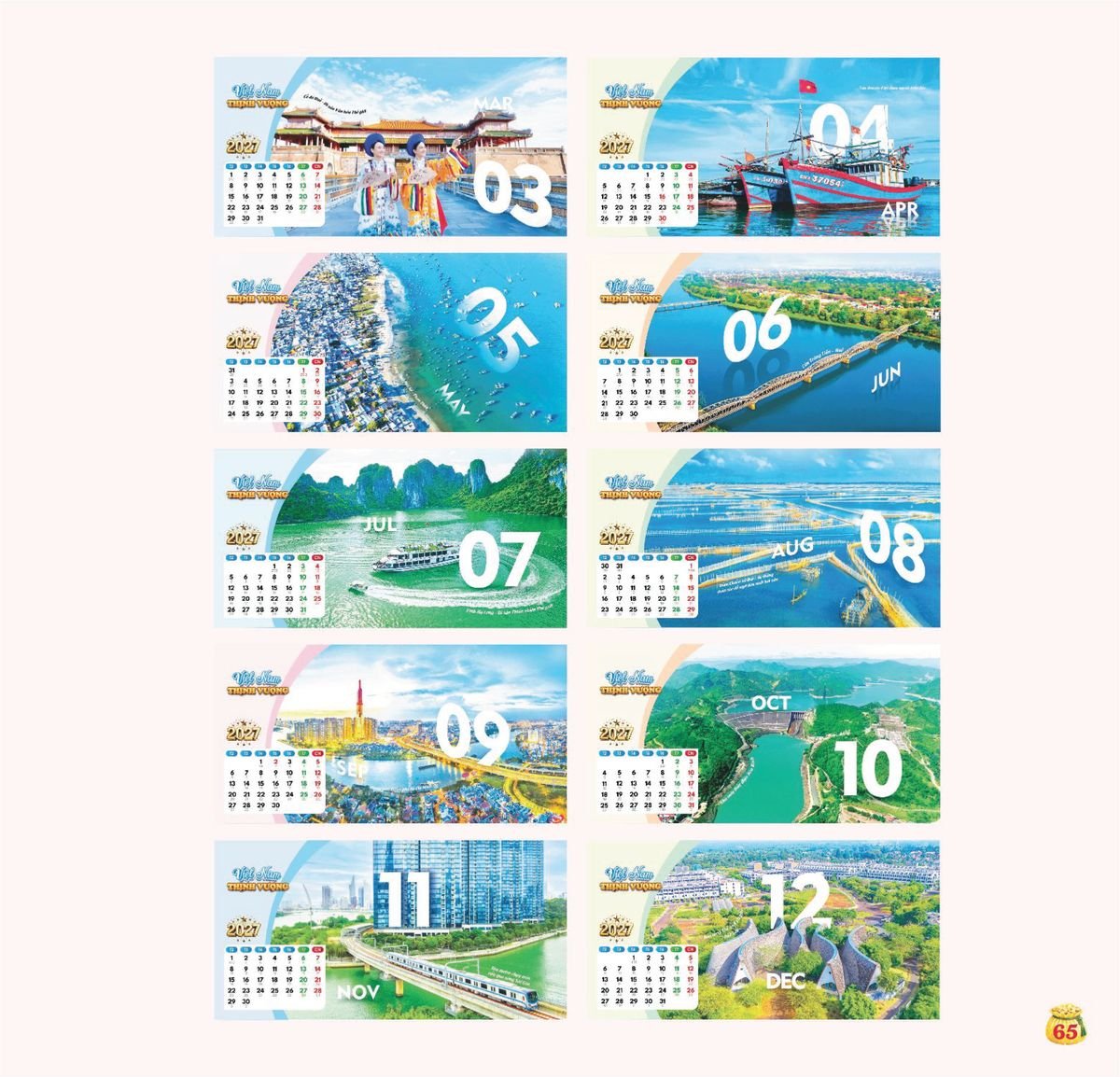Lịch Bloc Siêu Cực Đại 2027 TDM62 Ấn Phẩm Quà Tết Ngân Hàng & Tài Chính VIP