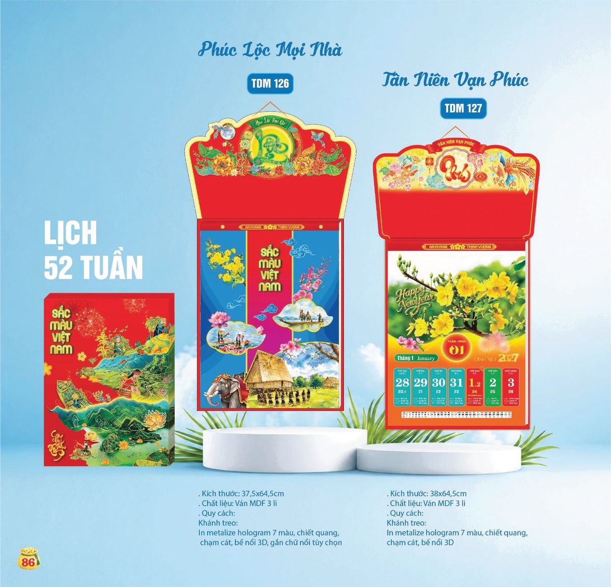 Lịch Bloc Siêu Cực Đại 2027 TDM83 Ấn Phẩm Quà Tết Ngân Hàng & Tài Chính VIP
