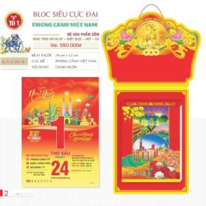 Lịch Bloc Siêu Cực Đại 2027 TD Mẫu TD1 (38 x 53 cm) Ấn Phẩm Quà Tết Ngân Hàng & Tài Chính VIP in logo doanh nghiệp quà tặng Tết tại Quà Tặng Ngân Hàng