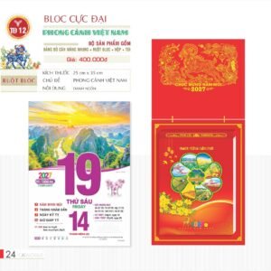 Lịch Bloc Cực Đại 2027 TD Mẫu TD12 (29 x 41 cm) Ấn Phẩm Quà Tết Ngân Hàng & Tài Chính VIP in logo doanh nghiệp quà tặng Tết tại Quà Tặng Ngân Hàng