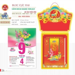Lịch Bloc Cực Đại 2027 TD Mẫu TD13 (29 x 41 cm) Ấn Phẩm Quà Tết Ngân Hàng & Tài Chính VIP in logo doanh nghiệp quà tặng Tết tại Quà Tặng Ngân Hàng