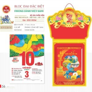 Lịch Bloc Đại Đặc Biệt 2027 TD Mẫu TD28 (29 x 41 cm) Ấn Phẩm Quà Tết Ngân Hàng & Tài Chính VIP in logo doanh nghiệp quà tặng Tết tại Quà Tặng Ngân Hàng