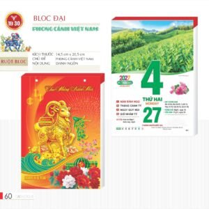 Lịch Bloc 2027 TD Mẫu TD30 (29 x 41 cm) Ấn Phẩm Quà Tết Ngân Hàng & Tài Chính VIP in logo doanh nghiệp quà tặng Tết tại Quà Tặng Ngân Hàng