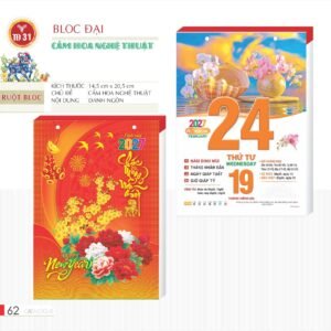 Lịch Bloc 2027 TD Mẫu TD31 (29 x 41 cm) Ấn Phẩm Quà Tết Ngân Hàng & Tài Chính VIP in logo doanh nghiệp quà tặng Tết tại Quà Tặng Ngân Hàng