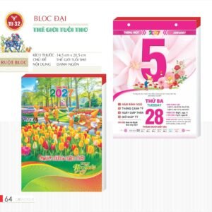 Lịch Bloc 2027 TD Mẫu TD32 (29 x 41 cm) Ấn Phẩm Quà Tết Ngân Hàng & Tài Chính VIP in logo doanh nghiệp quà tặng Tết tại Quà Tặng Ngân Hàng