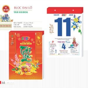 Lịch Bloc 2027 TD Mẫu TD33 (29 x 41 cm) Ấn Phẩm Quà Tết Ngân Hàng & Tài Chính VIP in logo doanh nghiệp quà tặng Tết tại Quà Tặng Ngân Hàng