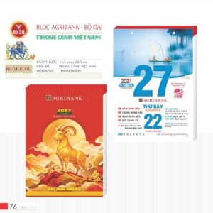 Lịch Bloc 2027 TD Mẫu TD38 (29 x 41 cm) Ấn Phẩm Quà Tết Ngân Hàng & Tài Chính VIP in logo doanh nghiệp quà tặng Tết tại Quà Tặng Ngân Hàng