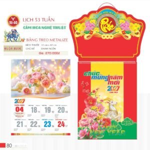 Lịch Treo Tường Lò Xo 2027 TD Mẫu TD40 (40 x 60 cm) Ấn Phẩm Quà Tết Ngân Hàng & Tài Chính VIP in logo doanh nghiệp quà tặng Tết tại Quà Tặng Ngân Hàng