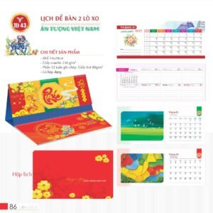 Lịch Để Bàn 2027 TD Mẫu TD43 (14 x 24cm) Ấn Phẩm Quà Tết Ngân Hàng & Tài Chính VIP in logo doanh nghiệp quà tặng Tết tại Quà Tặng Ngân Hàng