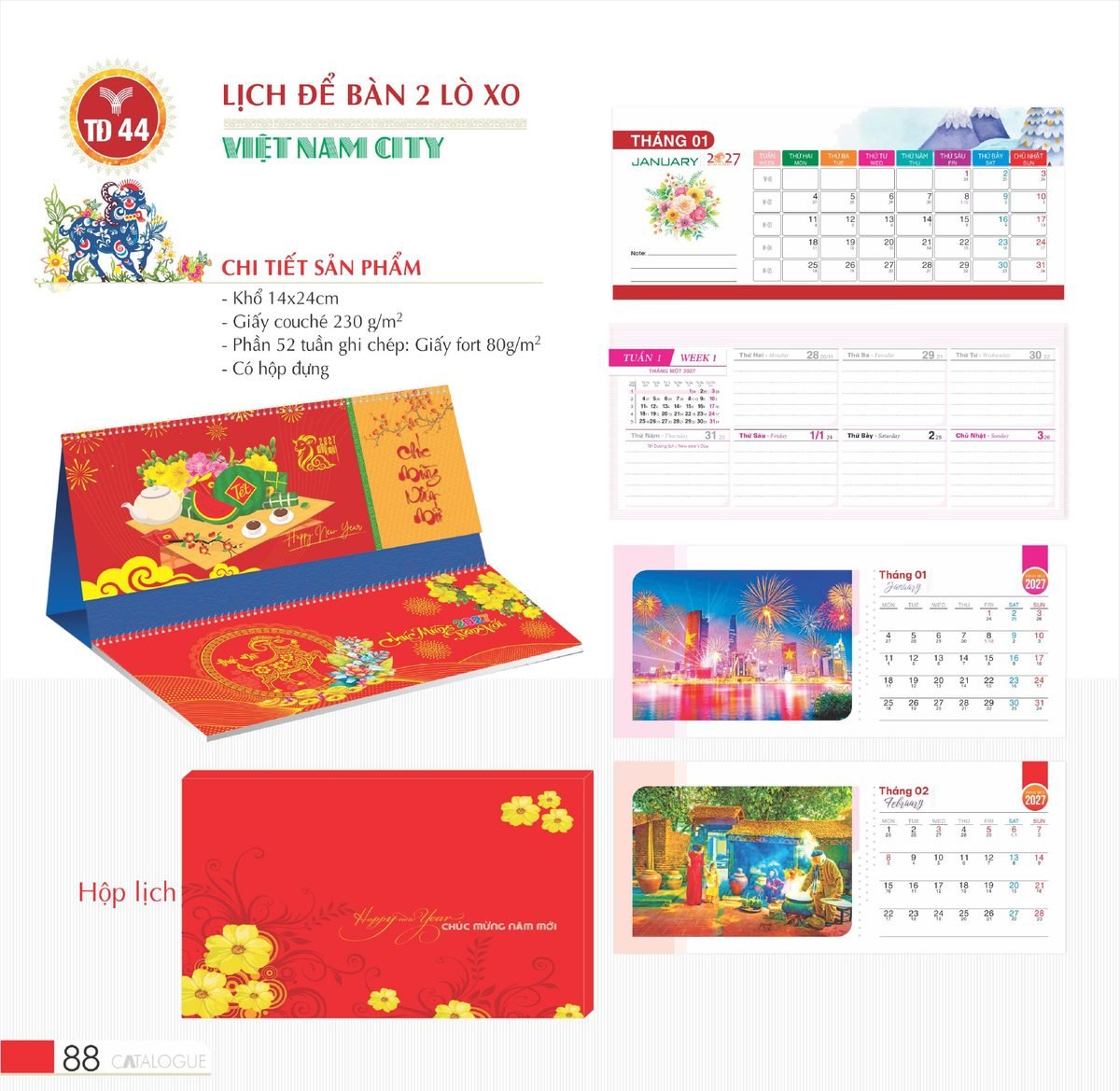 Lịch Để Bàn 2027 TD Mẫu TD44 (14 x 24cm) Ấn Phẩm Quà Tết Ngân Hàng & Tài Chính VIP Lịch Để Bàn 2027 TD Mẫu TD44 (14 x 24cm) Ấn Phẩm Quà Tết Ngân Hàng & Tài Chính VIP in logo doanh nghiệp quà tặng Tết tại Quà Tặng Ngân Hàng