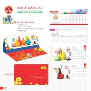 Lịch Để Bàn 2027 TD Mẫu TD45 (14 x 24cm) Ấn Phẩm Quà Tết Ngân Hàng & Tài Chính VIP in logo doanh nghiệp quà tặng Tết tại Quà Tặng Ngân Hàng